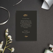 Luxuriöses Gold Floral Minimalistisch Foto Dankeskarte