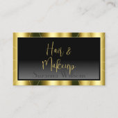 Luxuriöses Gold Frame Black Gradient Stilvoll mode Visitenkarte (Vorderseite)