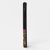 Luxuriöses Gold Fur Leopard Print Mauve Bow mit Na Case-Mate iPhone Hülle (Hinten/Links)
