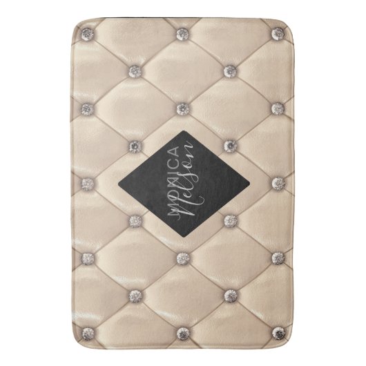 luxuriöses Gold-getuftes Monogramm Badematte (Vorderseite Vertikal)