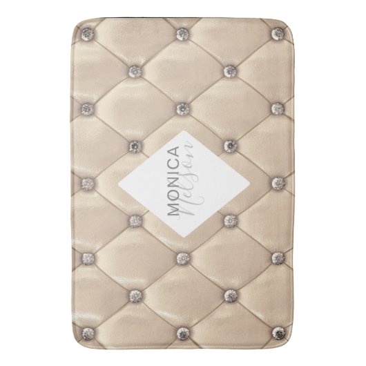 luxuriöses Gold-getuftes Monogramm Badematte (Vorderseite Vertikal)