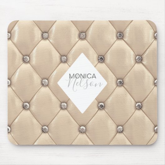 luxuriöses Gold-getuftes Monogramm Mousepad (Vorne)