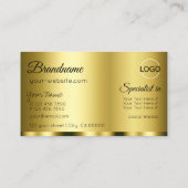 Luxuriöses Gold Glamour mit Beruflichem Logo Visitenkarte (Rückseite)