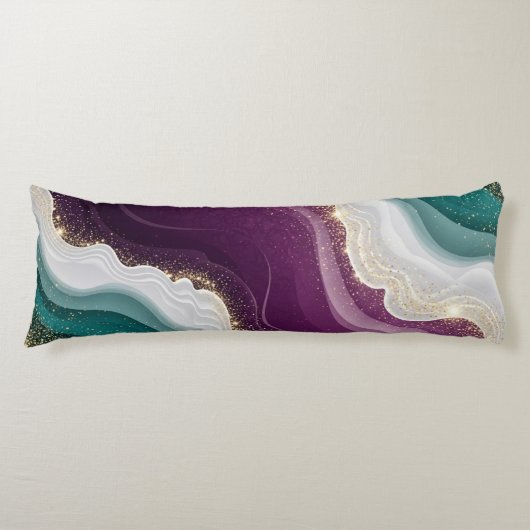 Luxuriöses Gold-Glitter-Marmor-Muster Seitenschläferkissen (Vorderseite)