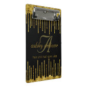 Luxuriöses Gold Glitzer Salon Zwischenwand Mini Klemmbrett (Schrägansicht)