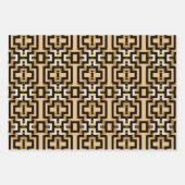 Luxuriöses Gold Metallic Art Deco Geometrisches Mu Geschenkpapier Set (Vorderseite 3)
