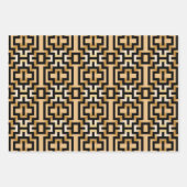 Luxuriöses Gold Metallic Art Deco Geometrisches Mu Geschenkpapier Set (Vorderseite)