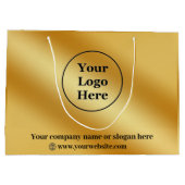 Luxuriöses Gold metallisch Große Geschenktüte (Rückseite)