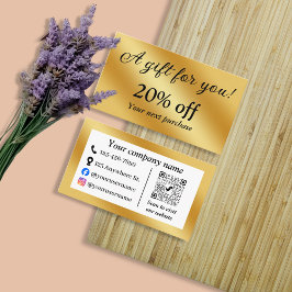 Luxuriöses Gold metallisch Rabattkarte