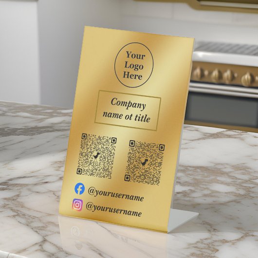 Luxuriöses Gold metallisch Sockelschild