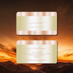 Luxuriöses Gold mit einer leuchtenden Rose Gold B Visitenkarte