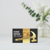 Luxuriöses Gold Roof Working Hammer Visitenkarte (Stehend Vorderseite)