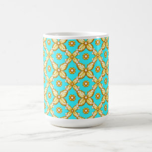 Luxuriöses Gold-Schmetterlingsmuster mit Perlenakz Kaffeetasse