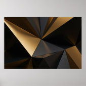 Luxuriöses Gold-Schwarz Abstrakt Geometrisch Poster (Vorne)
