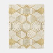 Luxuriöses Gold-Sechseckmuster - Marmortextur 2 Fleecedecke (Vorderseite)