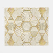 Luxuriöses Gold-Sechseckmuster - Marmortextur 2 Fleecedecke (Vorderseite (Horizontal))