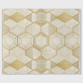 Luxuriöses Gold-Sechseckmuster - Marmortextur 2 Geschenkpapier (Flach)