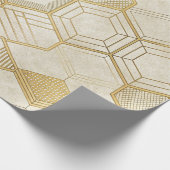 Luxuriöses Gold-Sechseckmuster - Marmortextur 2 Geschenkpapier (Ecke)