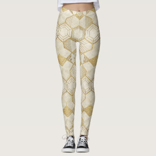 Luxuriöses Gold-Sechseckmuster - Marmortextur 2 Leggings
