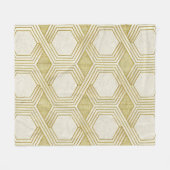 Luxuriöses Gold-Sechseckmuster - Marmortextur Fleecedecke (Vorderseite (Horizontal))