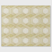 Luxuriöses Gold-Sechseckmuster - Marmortextur Geschenkpapier (Flach)