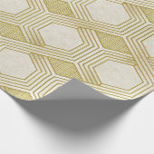 Luxuriöses Gold-Sechseckmuster - Marmortextur Geschenkpapier (Ecke)