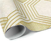 Luxuriöses Gold-Sechseckmuster - Marmortextur Geschenkpapier (Rolleneckpunkt)