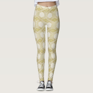 Luxuriöses Gold-Sechseckmuster - Marmortextur Leggings