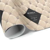 Luxuriöses Gold Tufted Monogram Geschenkpapier (Rolleneckpunkt)