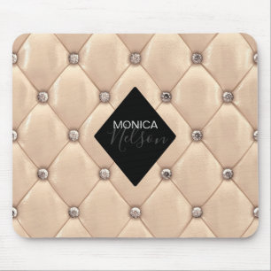 Luxuriöses Gold Tufted Monogram Mousepad