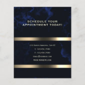 Luxuriöses Gold und blauer Marmor Notar Flyer (Hinten)