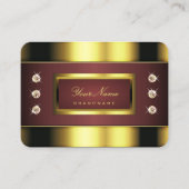 Luxuriöses Gold und Burgund mit Imitaten Rhineston Visitenkarte (Vorderseite)