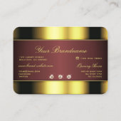 Luxuriöses Gold und Burgund mit Imitaten Rhineston Visitenkarte (Rückseite)