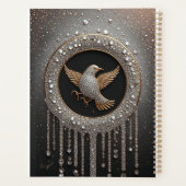 Luxuriöses Gold- und Diamantvogel-Emblem Planer (Rückseite)