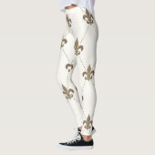 Luxuriöses Gold und weiße Lilien-Leggings Leggings (Links)