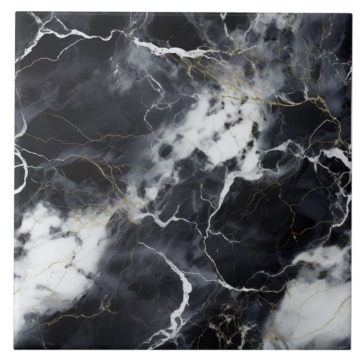 Luxuriöses Gold Veined Marmorband Fliese (Vorderseite)