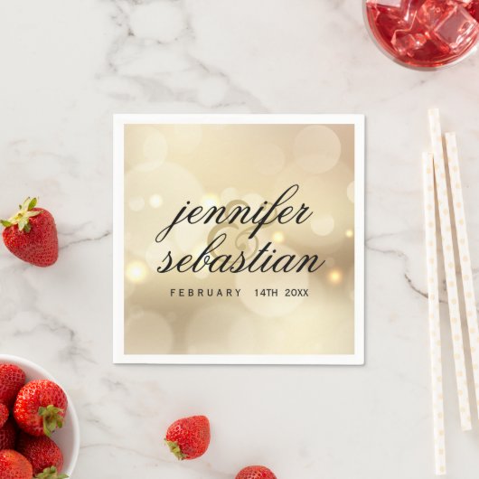 Luxuriöses Goldbuh WEDDING MONOGRAM Serviette (Beispiel)