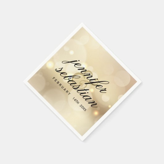 Luxuriöses Goldbuh WEDDING MONOGRAM Serviette (Ecke)