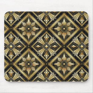 Luxuriöses Golden Geometric 1920er Jahre Dimond Ar Mousepad