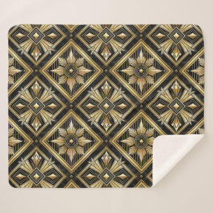 Luxuriöses Golden Geometric 1920er Jahre Dimond Ar Sherpadecke