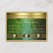 Luxuriöses Golden mit dunkelgrünem Marmormuster Visitenkarte (Rückseite)