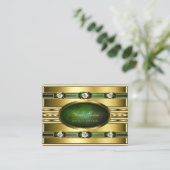 Luxuriöses Golden mit dunkelgrünem Marmormuster Visitenkarte (Stehend Vorderseite)