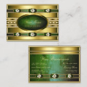 Luxuriöses Golden mit dunkelgrünem Marmormuster Visitenkarte (Vorne/Hinten)