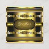 Luxuriöses Golden mit leuchtenden Imitaten Rhinest Quadratische Visitenkarte (Vorderseite)