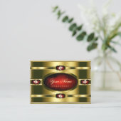 Luxuriöses Golden mit Rotem Marmor und Imitats Dia Visitenkarte (Stehend Vorderseite)