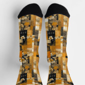 Luxuriöses Golden Patchwork mit anpassbarer Kunst Socken (Oben)
