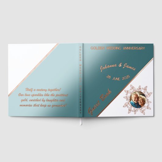 Luxuriöses Golden Wedding Anniversary Gästebuch (Voll)