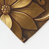 Luxuriöses goldenes Art Deco Blumenmuster Fleecedecke (Ecke)