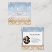 Luxuriöses goldenes Funkeln, modernes Eventplaner- Quadratische Visitenkarte (Vorne/Hinten)