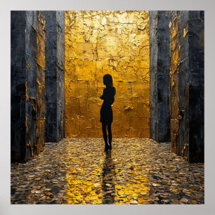 Luxuriöses goldenes Interieur Elegantes modernes Z Poster